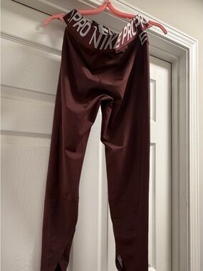 Nike Burgundy High-Rise Pro Leggings
